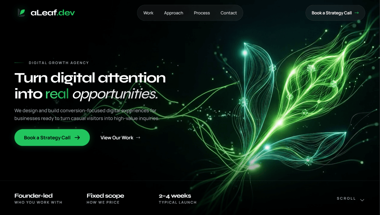 Aleaf-Dev agency and web development showcase